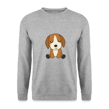 Chien Beagle chiot mignon chiens pour les enfants - Sweat-shirt Unisexe - gris chiné - Devant - Alina (178cm) & Michal (187cm)