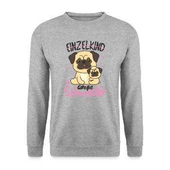 Je serai grande sœur en 2022 pour les frères et sœurs - Sweat-shirt Unisexe - gris chiné - Devant - Alina (178cm) & Michal (187cm)