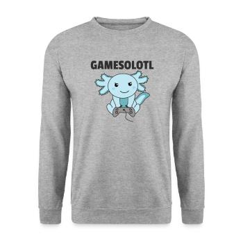 Axolotl Gamesolotl animaux doux pour les joueurs - Sweat-shirt Unisexe - gris chiné - Devant - Alina (178cm) & Michal (187cm)