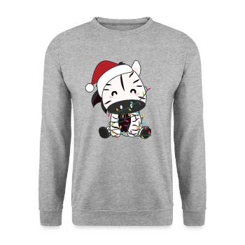 zebra Christmas zebras winter animals - Unisex Sweatshirt - salt & pepper - Front - Alina (178cm) & Michal (187cm)