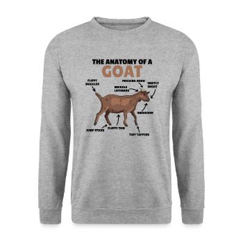 Explication de l’anatomie d’une chèvre mignonne - Sweat-shirt Unisexe - gris chiné - Devant - Alina (178cm) & Michal (187cm)