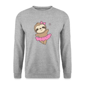 Les paresseux dansent le ballet mignons paresseux dansent - Sweat-shirt Unisexe - gris chiné - Devant - Alina (178cm) & Michal (187cm)