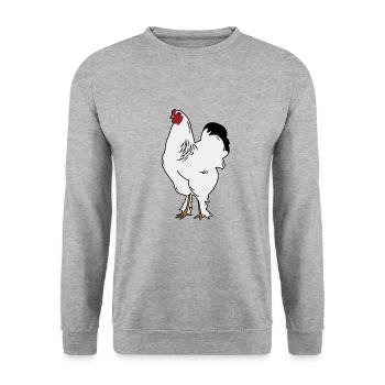 Brahma Rooster Poulet Drôle De Fermier Poulet - Sweat-shirt Unisexe - gris chiné - Devant - Alina (178cm) & Michal (187cm)