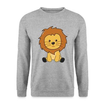 Lion mignon animaux pour les enfants Roi Lion - Sweat-shirt Unisexe - gris chiné - Devant - Alina (178cm) & Michal (187cm)