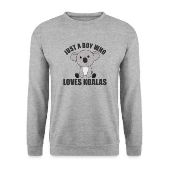 Seulement un garçon qui aime les koalas - koala doux - Sweat-shirt Unisexe - gris chiné - Devant - Alina (178cm) & Michal (187cm)