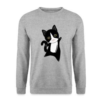 Chats animaux mignons Chats pour enfants animaux drôles - Sweat-shirt Unisexe - gris chiné - Devant - Alina (178cm) & Michal (187cm)
