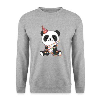 Panda for birthday for children a birthday - Unisex Sweatshirt - salt & pepper - Front - Alina (178cm) & Michal (187cm)