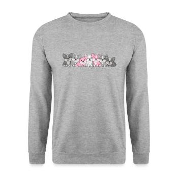 Demigirl Flag Corgi Pride LGBTQ cute dogs - Unisex Sweatshirt - salt & pepper - Front - Alina (178cm) & Michal (187cm)
