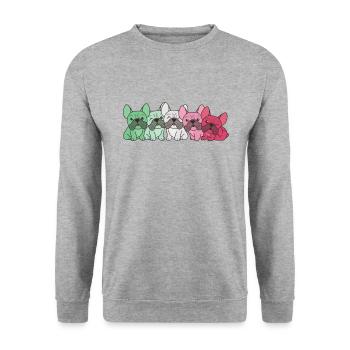 abrosexual Flag French Bulldog Pride LGBTQ Dogs - Unisex Sweatshirt - salt & pepper - Front - Alina (178cm) & Michal (187cm)