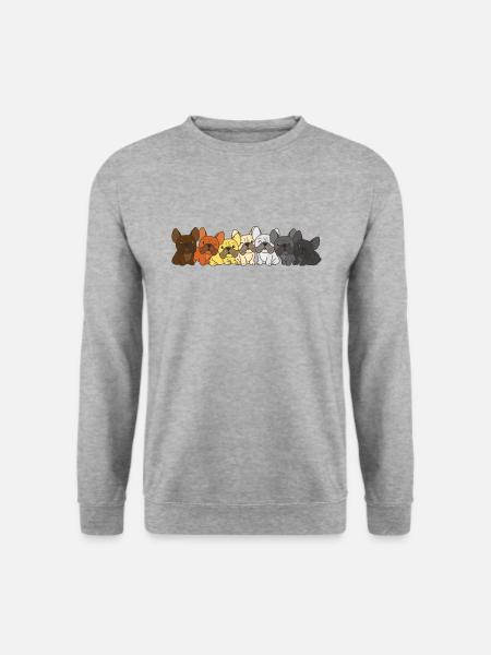 Bear Brotherhood French Bulldog Pride LGBTQ Hunde - Unisex Pullover - Weißgrau meliert