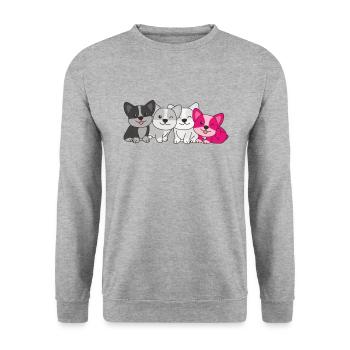 gynephilia Flag Corgi Pride LGBTQ cute dogs - Unisex Sweatshirt - salt & pepper - Front - Alina (178cm) & Michal (187cm)