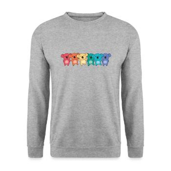 Drapeau arc-en-ciel Gay Pride LGBTQ Koala Doux Koalas - Sweat-shirt Unisexe - gris chiné - Devant - Alina (178cm) & Michal (187cm)