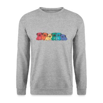 Rainbow Flag Gay Pride LGBTQ Pug Cute Dogs - Unisex Sweatshirt - salt & pepper - Front - Alina (178cm) & Michal (187cm)