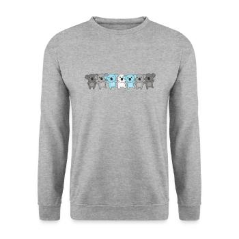 Demiboy Flag Pride LGBTQ Doux Koala - Sweat-shirt Unisexe - gris chiné - Devant - Alina (178cm) & Michal (187cm)