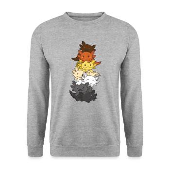 Bear Brotherhood Flag Pride LGBTQ Axolotl - Unisex Sweatshirt - salt & pepper - Front - Alina (178cm) & Michal (187cm)