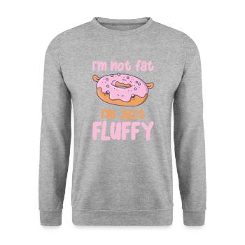 Drôle d’Hippo Donut pelucheux Kawaii Esthétique - Sweat-shirt Unisexe - gris chiné - Devant - Alina (178cm) & Michal (187cm)