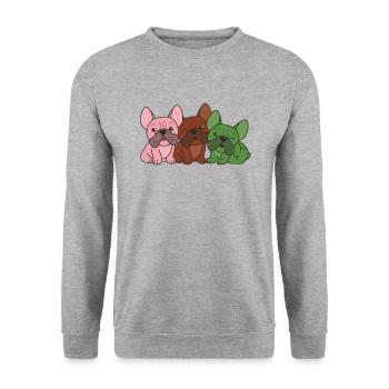 GynosexUell Flag French Bulldog Pride LGBTQ Dogs - Unisex Sweatshirt - salt & pepper - Front - Alina (178cm) & Michal (187cm)