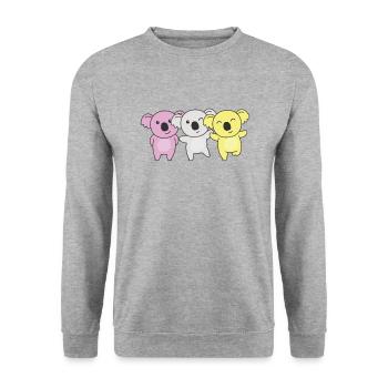 Twink Flag Pride LGBTQ Doux Koala - Sweat-shirt Unisexe - gris chiné - Devant - Alina (178cm) & Michal (187cm)