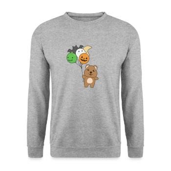 Quokka Halloween Ballons Enfants Animaux Mignons - Sweat-shirt Unisexe - gris chiné - Devant - Alina (178cm) & Michal (187cm)