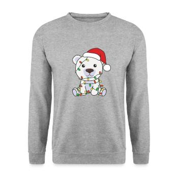 Polar Bear Christmas Winter Animals Polar Bears - Unisex Sweatshirt - salt & pepper - Front - Alina (178cm) & Michal (187cm)