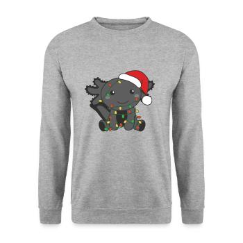 Axolotl Noël Animaux d’hiver Axolotls - Sweat-shirt Unisexe - gris chiné - Devant - Alina (178cm) & Michal (187cm)