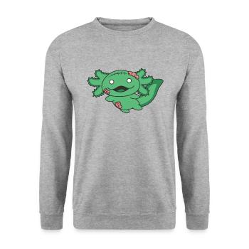 Axolotl Halloween Zombie Costume - Sweat-shirt Unisexe - gris chiné - Devant - Alina (178cm) & Michal (187cm)