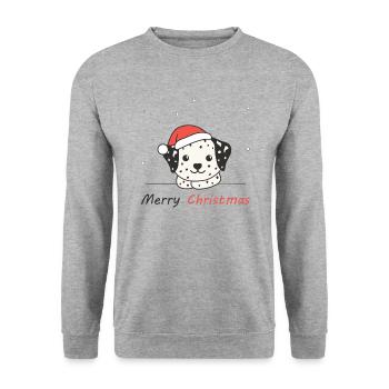 Dalmatian Christmas Snow Winter Animals Dogs - Unisex Sweatshirt - salt & pepper - Front - Alina (178cm) & Michal (187cm)