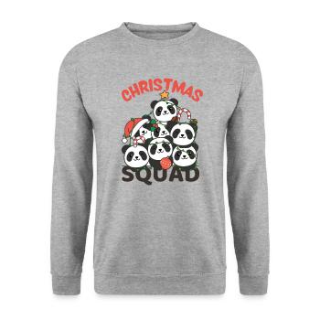 Panda Arbre de Noël Escouade de Noël Pandas - Sweat-shirt Unisexe - gris chiné - Devant - Alina (178cm) & Michal (187cm)
