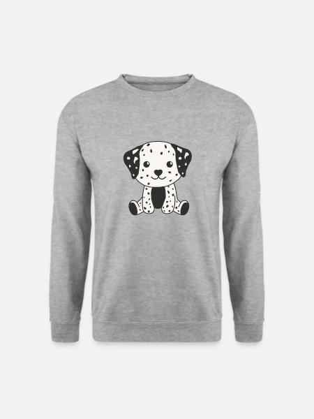 Dalmatiner süße Hunde lustige Dalmatiner - Unisex Pullover - Weißgrau meliert