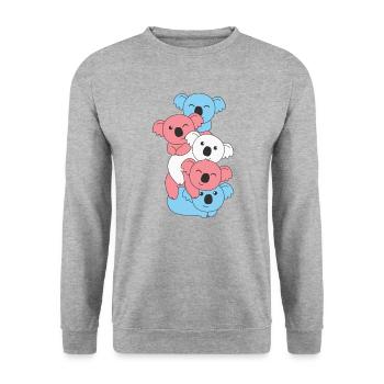 Transgender Flag Pride LGBTQ Cute Koala Bunch - Unisex Sweatshirt - salt & pepper - Front - Alina (178cm) & Michal (187cm)