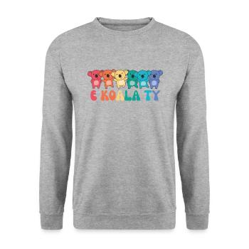 Rainbow Hearts Pride LGBTQ Mignons Animaux Koala - Sweat-shirt Unisexe - gris chiné - Devant - Alina (178cm) & Michal (187cm)