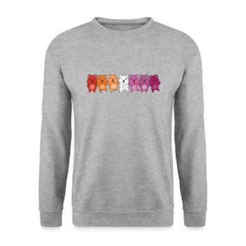 Drapeau lesbien Gay Pride LGBTQ Quokka - Sweat-shirt Unisexe - gris chiné - Devant - Alina (178cm) & Michal (187cm)