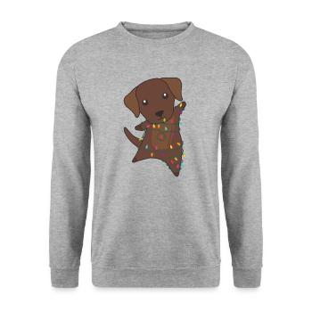 Labrador Christmas Snow Winter Animals Dogs - Unisex Sweatshirt - salt & pepper - Front - Alina (178cm) & Michal (187cm)