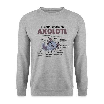 Axolotl Explanation Anatomy of an Axolotl - Unisex Sweatshirt - salt & pepper - Front - Alina (178cm) & Michal (187cm)