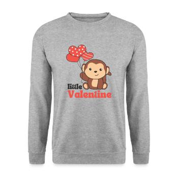 Monkey for Valentine's Day little Valentine - Unisex Sweatshirt - salt & pepper - Front - Alina (178cm) & Michal (187cm)