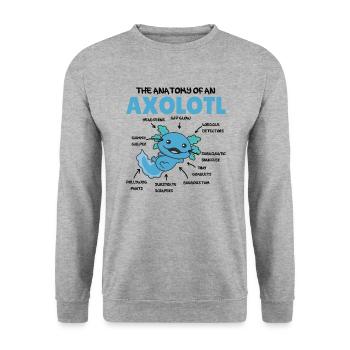Axolotl Explanation Anatomy of an Axolotl - Unisex Sweatshirt - salt & pepper - Front - Alina (178cm) & Michal (187cm)