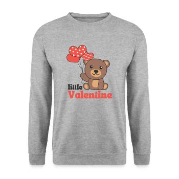 Ours pour la Saint-Valentin petit Valentin - Sweat-shirt Unisexe - gris chiné - Devant - Alina (178cm) & Michal (187cm)