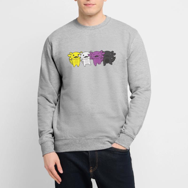 Nonbinary Flag Non Binary Pride LGBTQ Axolotl Unisex Pullover