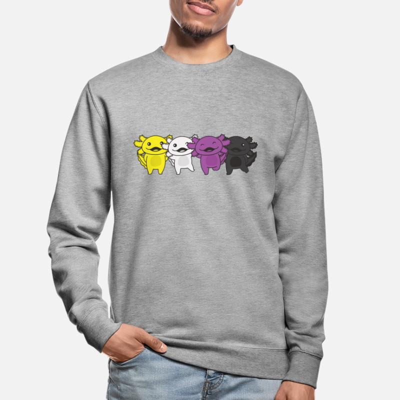 Nonbinary Flag Non Binary Pride LGBTQ Axolotl Unisex Pullover