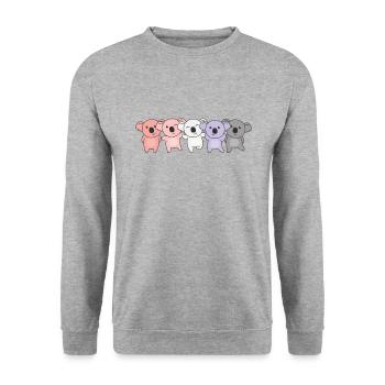 cupioromantic Flag Pride LGBTQ cute koala - Unisex Sweatshirt - salt & pepper - Front - Alina (178cm) & Michal (187cm)