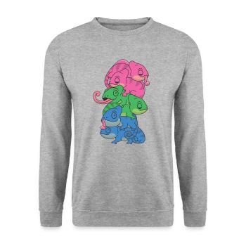 Polysexual Flag Pride LGBTQ Chameleon Bunch - Unisex Sweatshirt - salt & pepper - Front - Alina (178cm) & Michal (187cm)