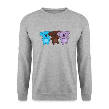 androsexual flag pride LGBTQ cute koala - Unisex Sweatshirt - salt & pepper - Front - Alina (178cm) & Michal (187cm)