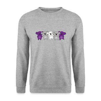 graysexual flag pride LGBTQ cute koala - Unisex Sweatshirt - salt & pepper - Front - Alina (178cm) & Michal (187cm)