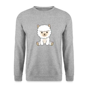 Alpaga animaux mignons pour enfants Alpagas manga - Sweat-shirt Unisexe - gris chiné - Devant - Alina (178cm) & Michal (187cm)