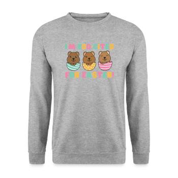sweet quokkas for Easter with Easter eggs quokka - Unisex Sweatshirt - salt & pepper - Front - Alina (178cm) & Michal (187cm)