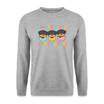 cute dogs at Easter with Easter eggs Rottweiler - Unisex Sweatshirt - salt & pepper - Front - Alina (178cm) & Michal (187cm)