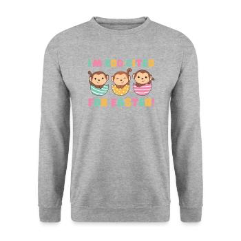 cute monkeys at Easter with Easter eggs monkey - Unisex Sweatshirt - salt & pepper - Front - Alina (178cm) & Michal (187cm)