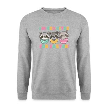 cute raccoons for Easter with Easter eggs raccoon - Unisex Sweatshirt - salt & pepper - Front - Alina (178cm) & Michal (187cm)