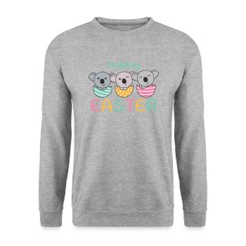 koalas doux pour Pâques avec œufs de Pâques koala - Sweat-shirt Unisexe - gris chiné - Devant - Alina (178cm) & Michal (187cm)