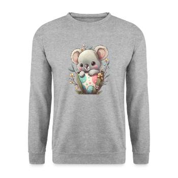 koalas mignons pour Pâques avec œufs de Pâques Koala - Sweat-shirt Unisexe - gris chiné - Devant - Alina (178cm) & Michal (187cm)